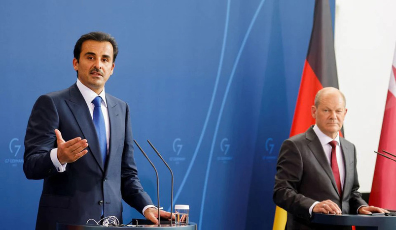 Qatar Amir with German Chancellor Olaf Scholz